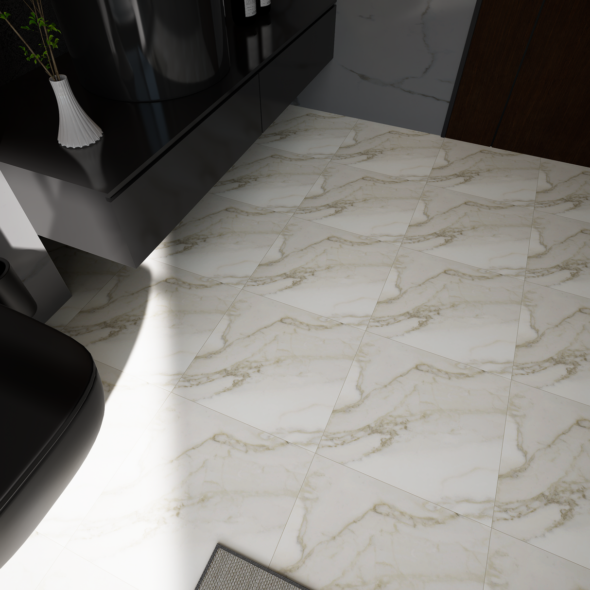 13 x 13 in Lumino Calacatta Matte Pressed Glazed Porcelain Tile