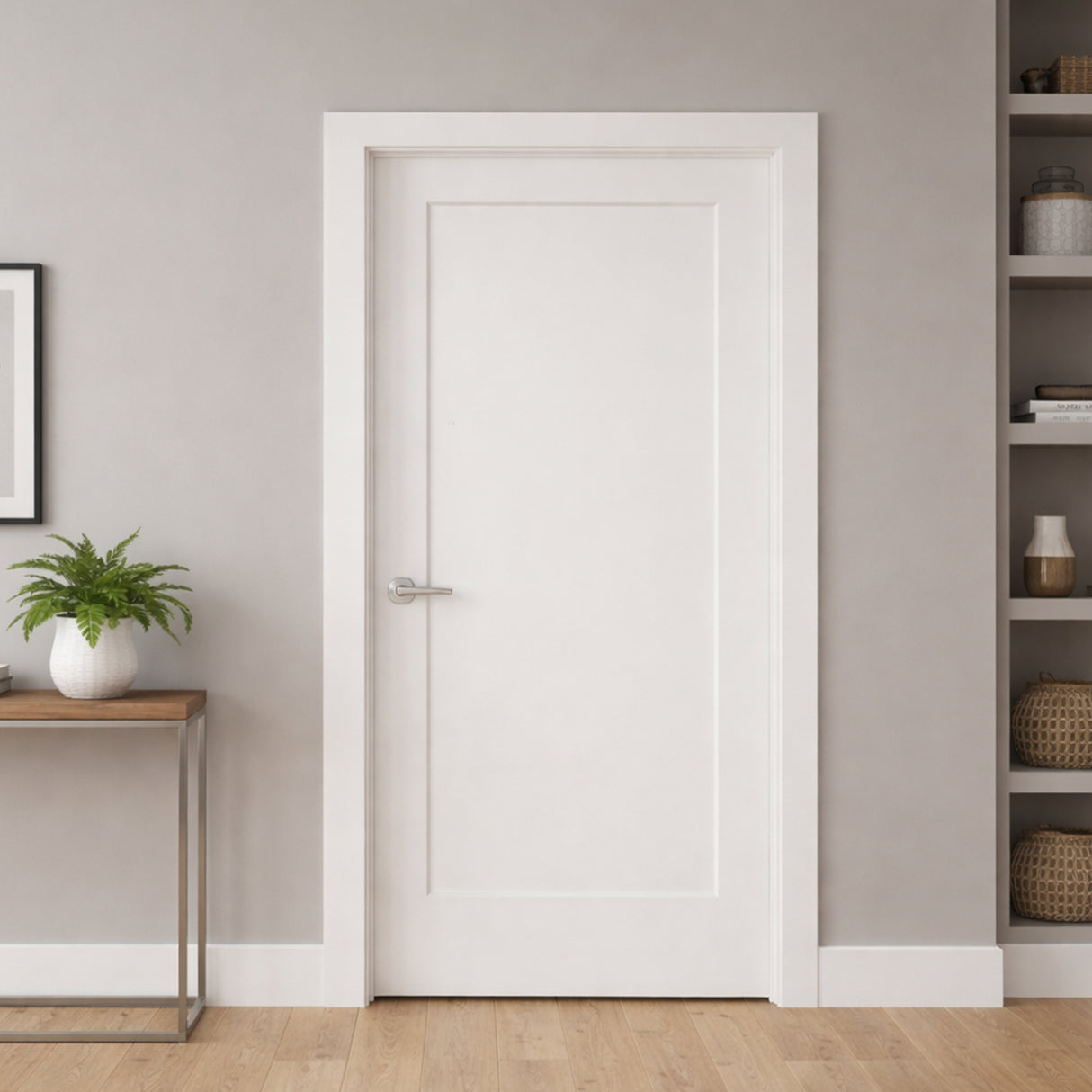 Ivanees 1-Panel Hollow Core Molded Shaker Door Slab - Madison 80 Inch Height