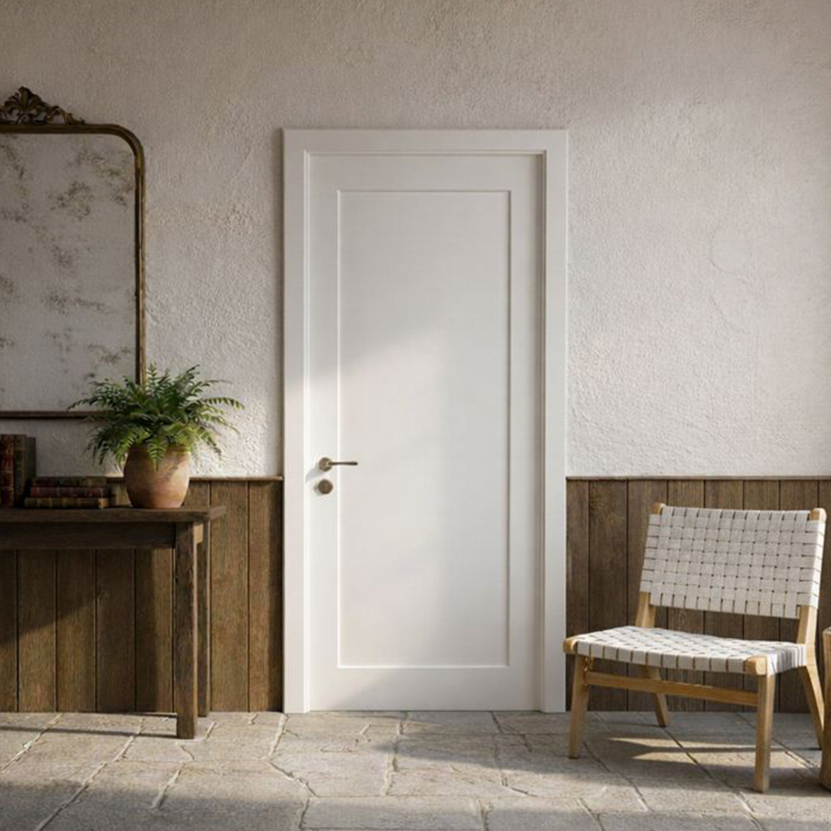 Ivanees 1-Panel Hollow Core Molded Shaker Door Slab - Madison 80 Inch Height