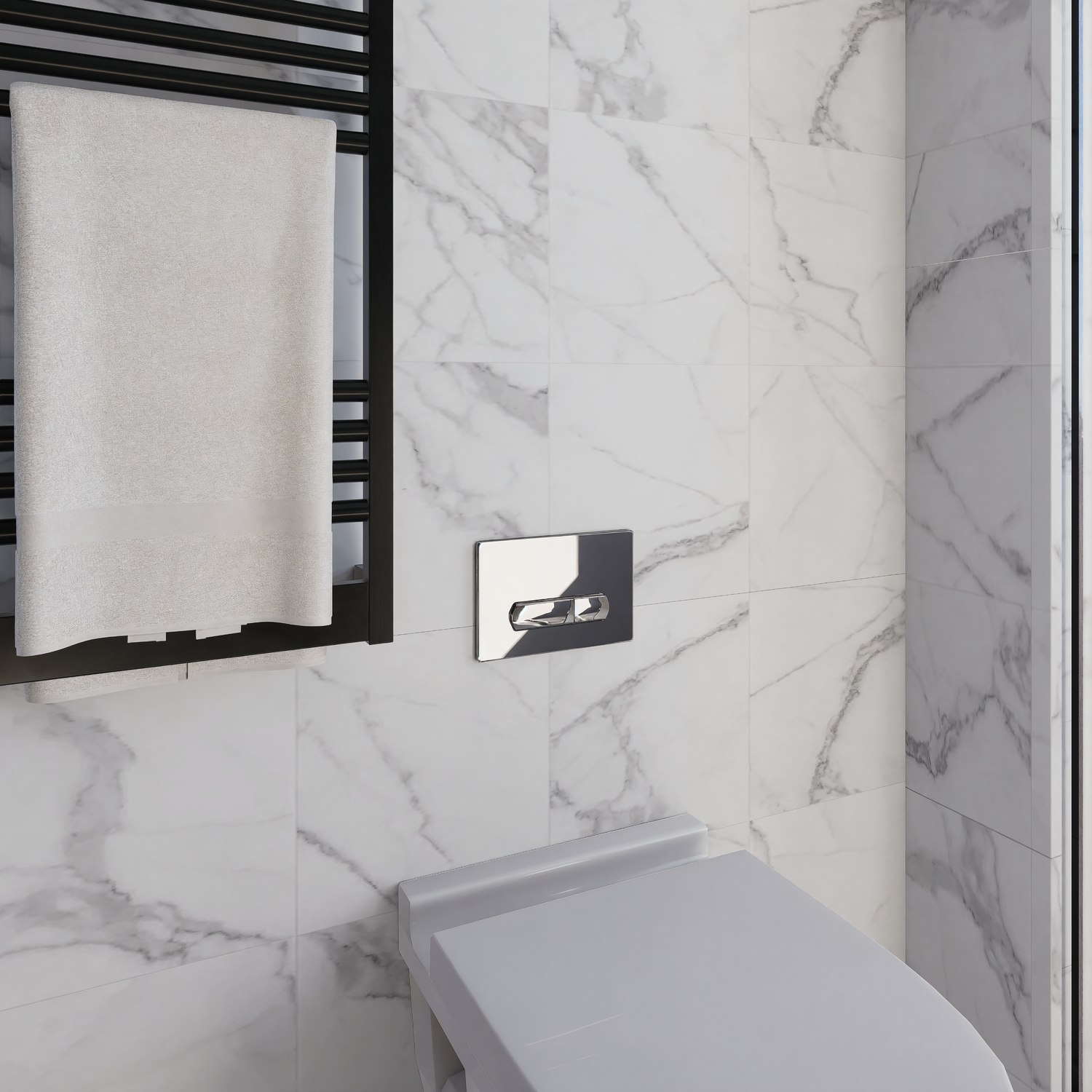 20 x 20 in Lumino Statuario Matte Pressed Glazed Porcelain Tile