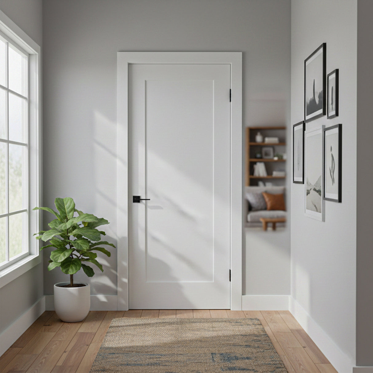 Ivanees 1-Panel Hollow Core Molded Shaker Door Slab - Madison 80 Inch Height