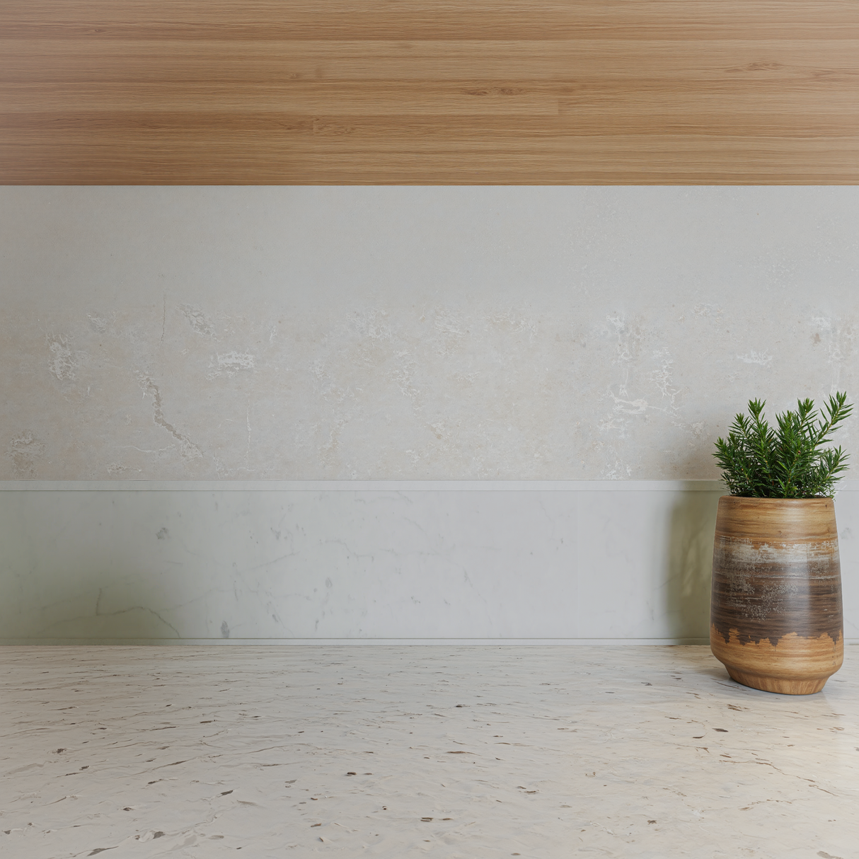 1/2 x 12 in Eterna Bianco Honed Marble Deco-Bar