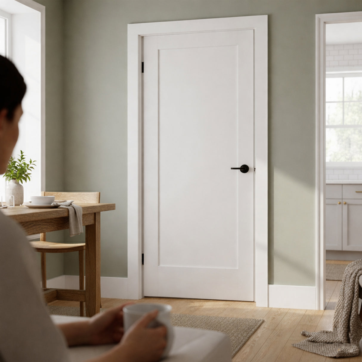 Ivanees 1-Panel Hollow Core Molded Shaker Door Slab - Madison 80 Inch Height