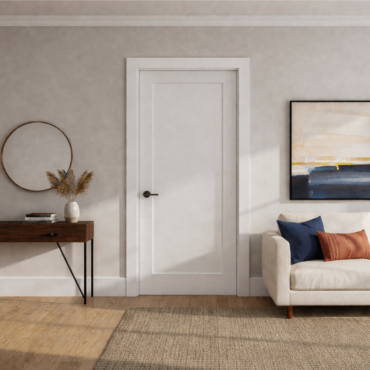 Ivanees 1-Panel Hollow Core Molded Shaker Door Slab - Madison 80 Inch Height