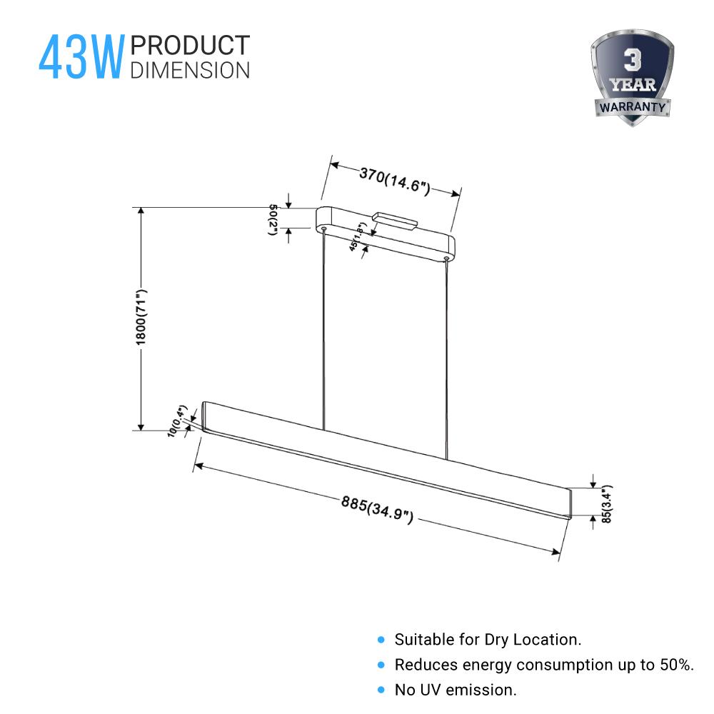 led-kitchen-island-light-chandelier-43w-3000k