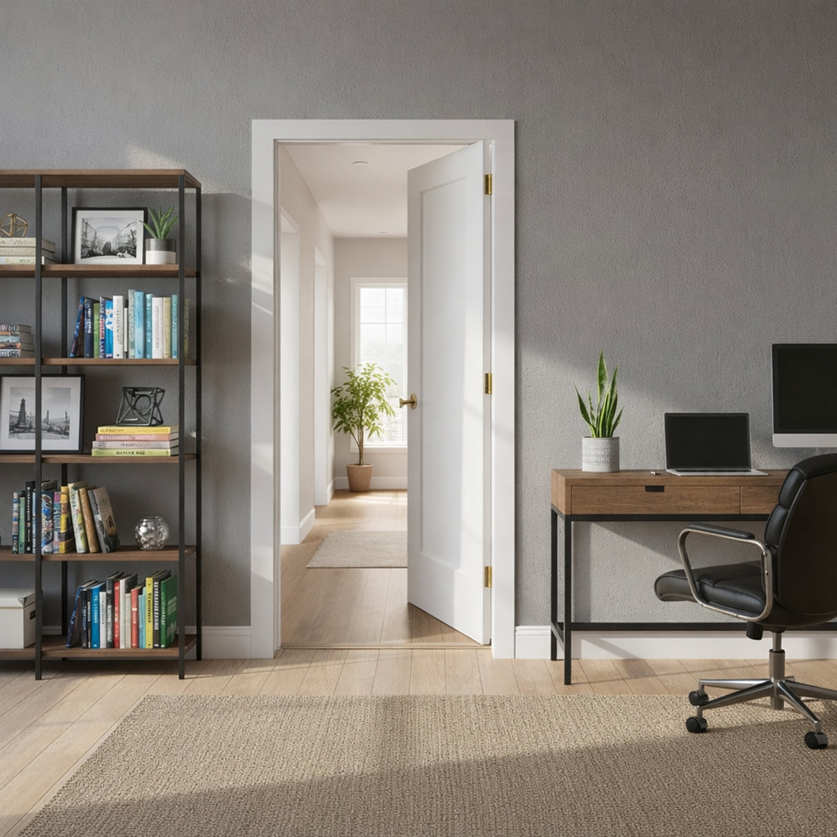 Ivanees 1-Panel Hollow Core Molded Shaker Door Slab - Madison 80 Inch Height