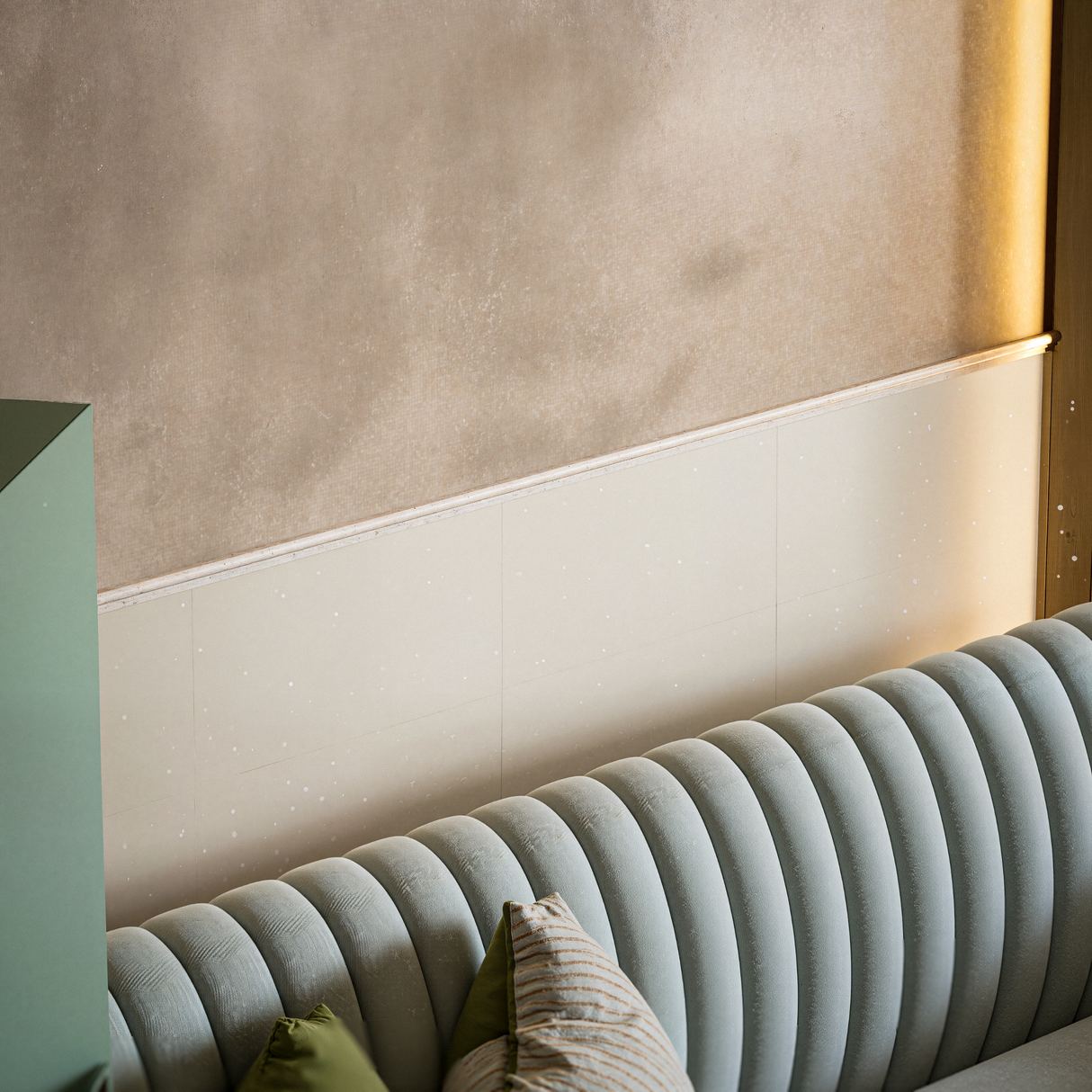 2 x 12 in Ivory Honed Travertine Chairrail