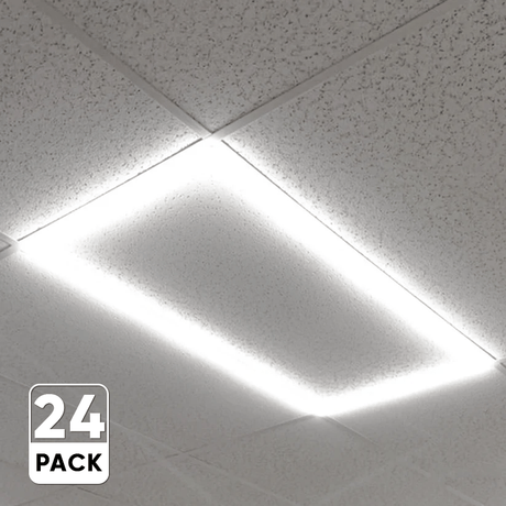 2x4 FT LED T - Bar Panel Light, 40W/50W/60W Wattage Adjustable, 3000K/4000K/5000K CCT Changeable, Dimmable, 6600LM, ETL & DLC Listed, Perfect For Offices, Schools, Hospitals - BUILDMYPLACE