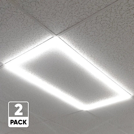 2x4 FT LED T - Bar Panel Light, 40W/50W/60W Wattage Adjustable, 3000K/4000K/5000K CCT Changeable, Dimmable, 6600LM, ETL & DLC Listed, Perfect For Offices, Schools, Hospitals - BUILDMYPLACE