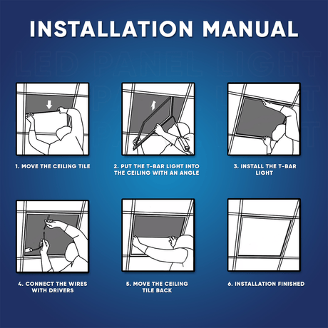 2x4 FT LED T - Bar Panel Light, 40W/50W/60W Wattage Adjustable, 3000K/4000K/5000K CCT Changeable, Dimmable, 6600LM, ETL & DLC Listed, Perfect For Offices, Schools, Hospitals - BUILDMYPLACE