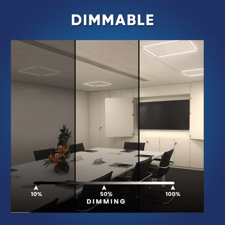 2x4 FT LED T - Bar Panel Light, 40W/50W/60W Wattage Adjustable, 3000K/4000K/5000K CCT Changeable, Dimmable, 6600LM, ETL & DLC Listed, Perfect For Offices, Schools, Hospitals - BUILDMYPLACE