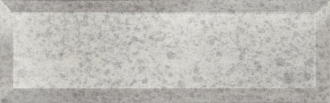 3 X 9 In Beveled Antique Silver Obsidian Glass Tile