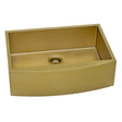 30 - inch Apron - Front Farmhouse Kitchen Sink - Brass Tone Matte Gold Stainless Steel Single Bowl - BUILDMYPLACE
