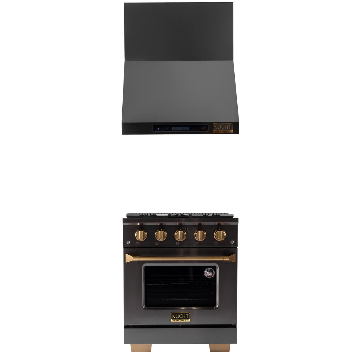 KUCHT Gemstone Professional 30 in. 4.2 cu. ft. Natural Gas Range with Sealed Burners and Convection Oven in Titanium Stainless Steel