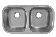 32 x 18 Inch, Undermount Double Bowl Rounded Kitchen Sink In Stainless Steel - BUILDMYPLACE