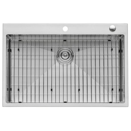 33 x 22 inch Drop - in Tight Radius 16 Gauge Stainless Steel Topmount Kitchen Sink Single Bowl - BUILDMYPLACE