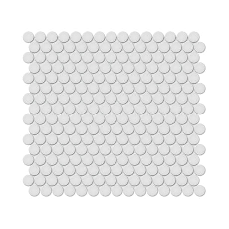 3/4 In Penny Round Soho Gallery Grey Glossy Glazed Porcelain Mosaic - BUILDMYPLACE