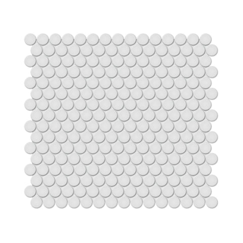 3/4 In Penny Round Soho Gallery Grey Matte Glazed Porcelain Mosaic