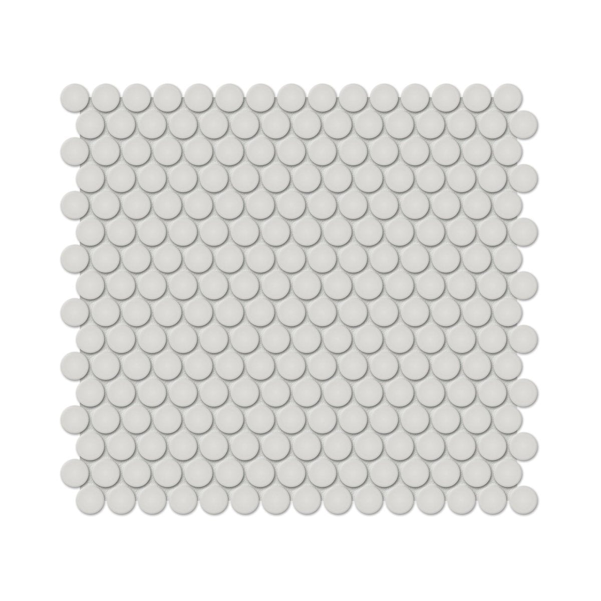 3/4 In Penny Round Soho Halo Grey Glossy Glazed Porcelain Mosaic - BUILDMYPLACE