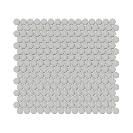 3/4 In Penny Round Soho Loft Grey Matte Glazed Porcelain Mosaic - BUILDMYPLACE