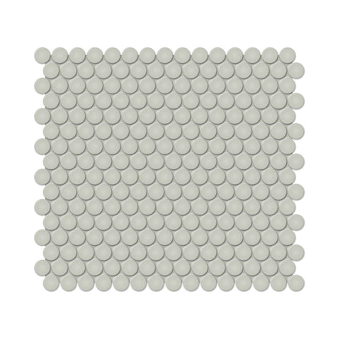 3/4 In Penny Round Soho Soft Sage Matte Glazed Porcelain Mosaic