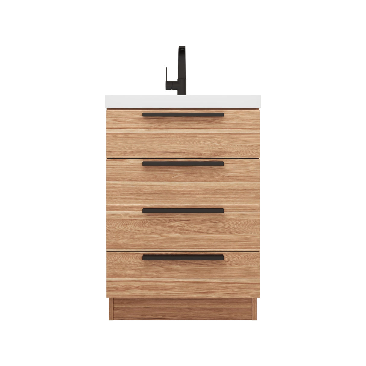 Carla 24 In. Freestanding Single Sink Bathroom Vanity with Acrylic Top