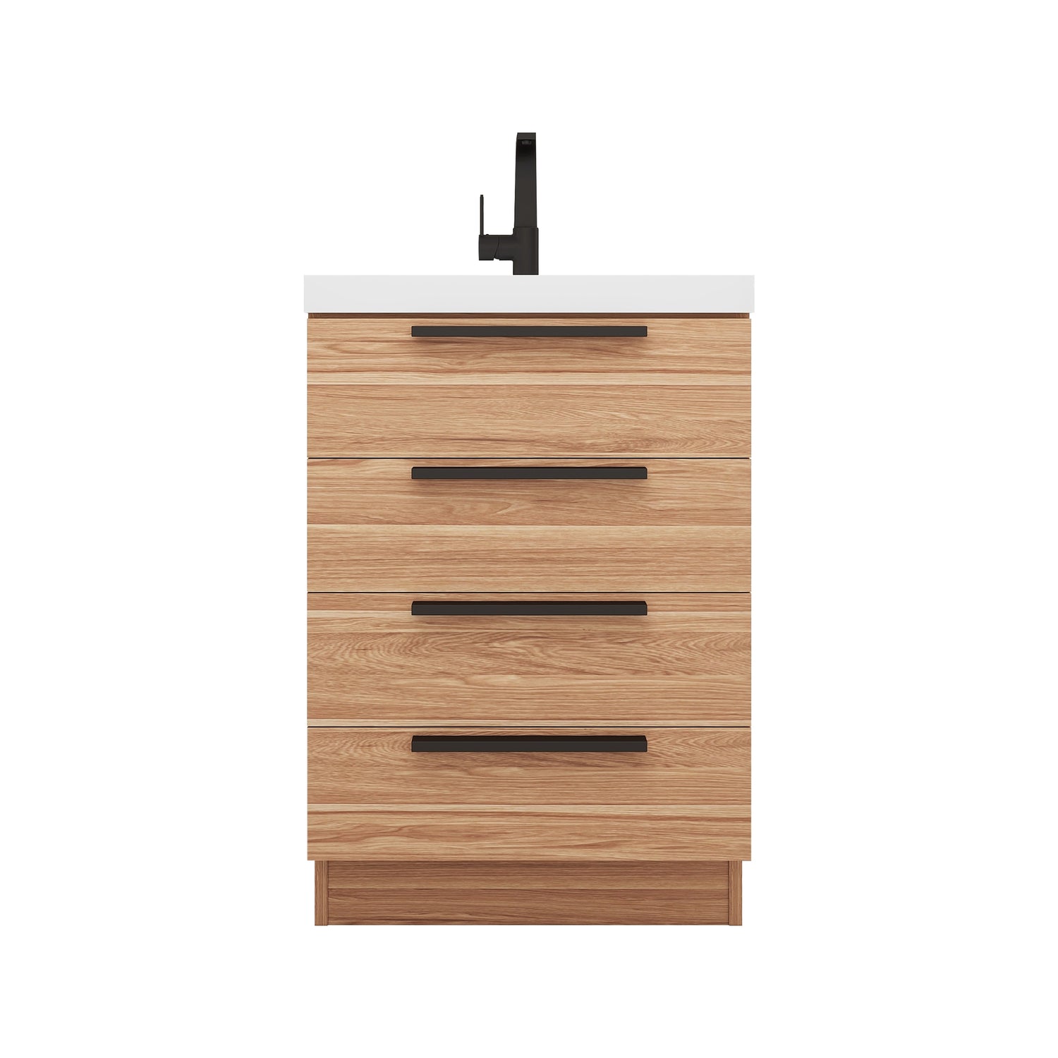 Carla 24 In. Freestanding Single Sink Bathroom Vanity with Acrylic Top