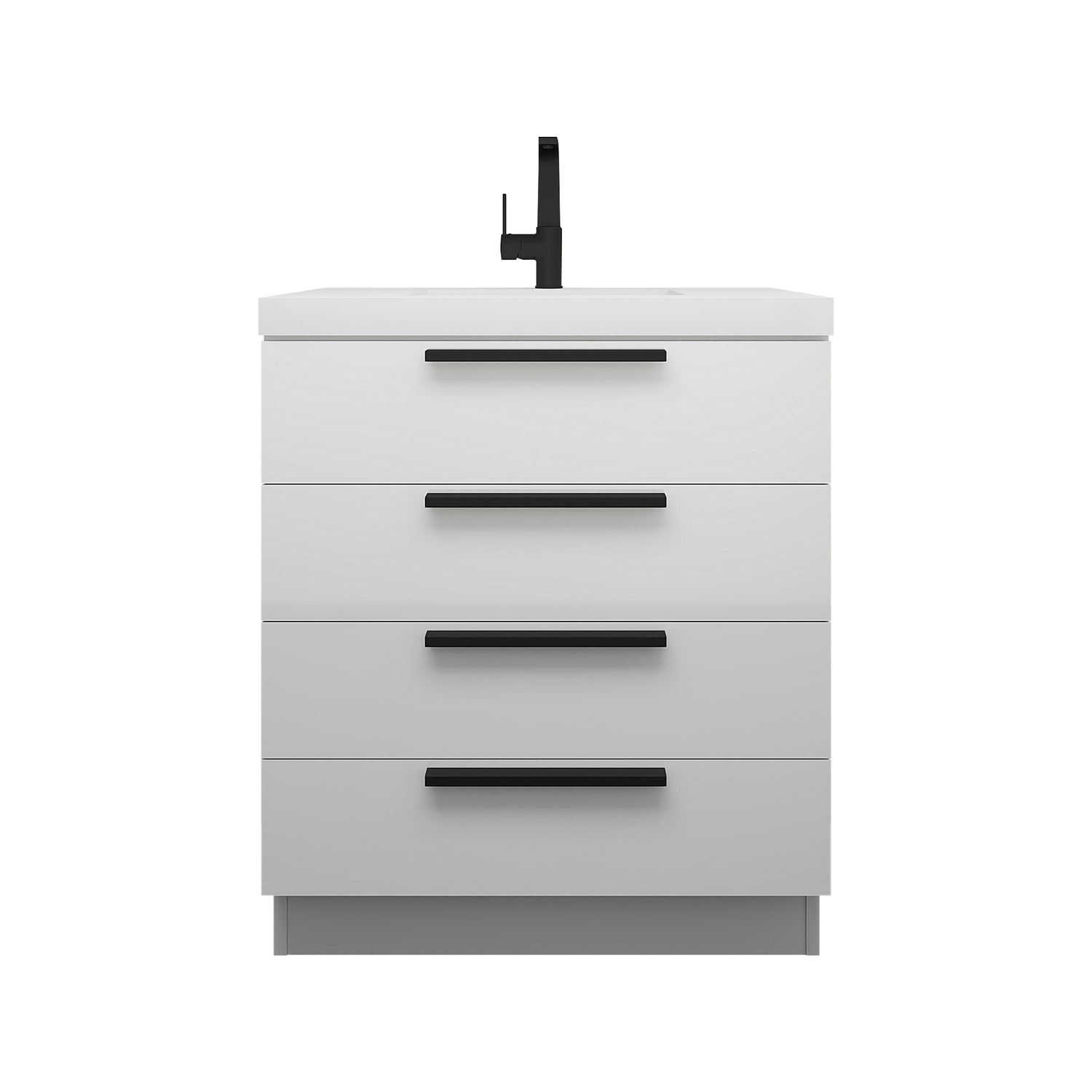 Carla 30 In. Freestanding Single Sink Bathroom Vanity with Acrylic Top