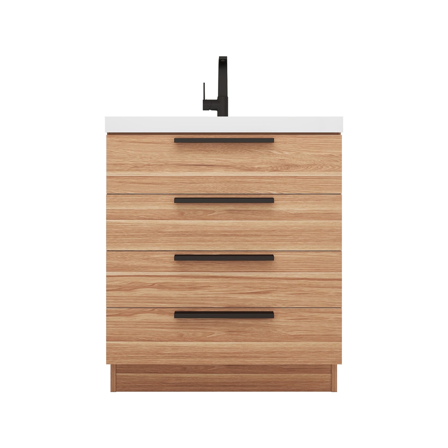 Carla 30 In. Freestanding Single Sink Bathroom Vanity with Acrylic Top