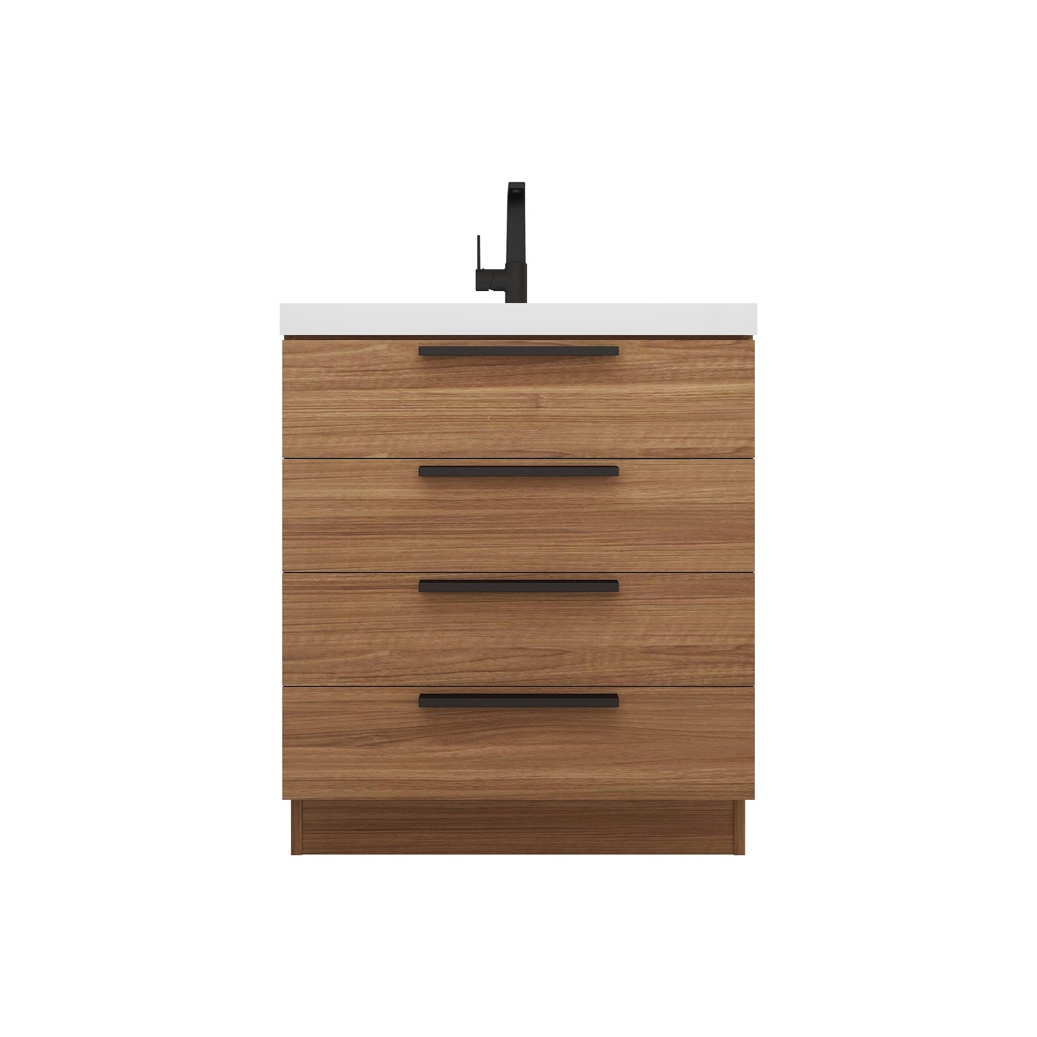 Carla 30 In. Freestanding Single Sink Bathroom Vanity with Acrylic Top