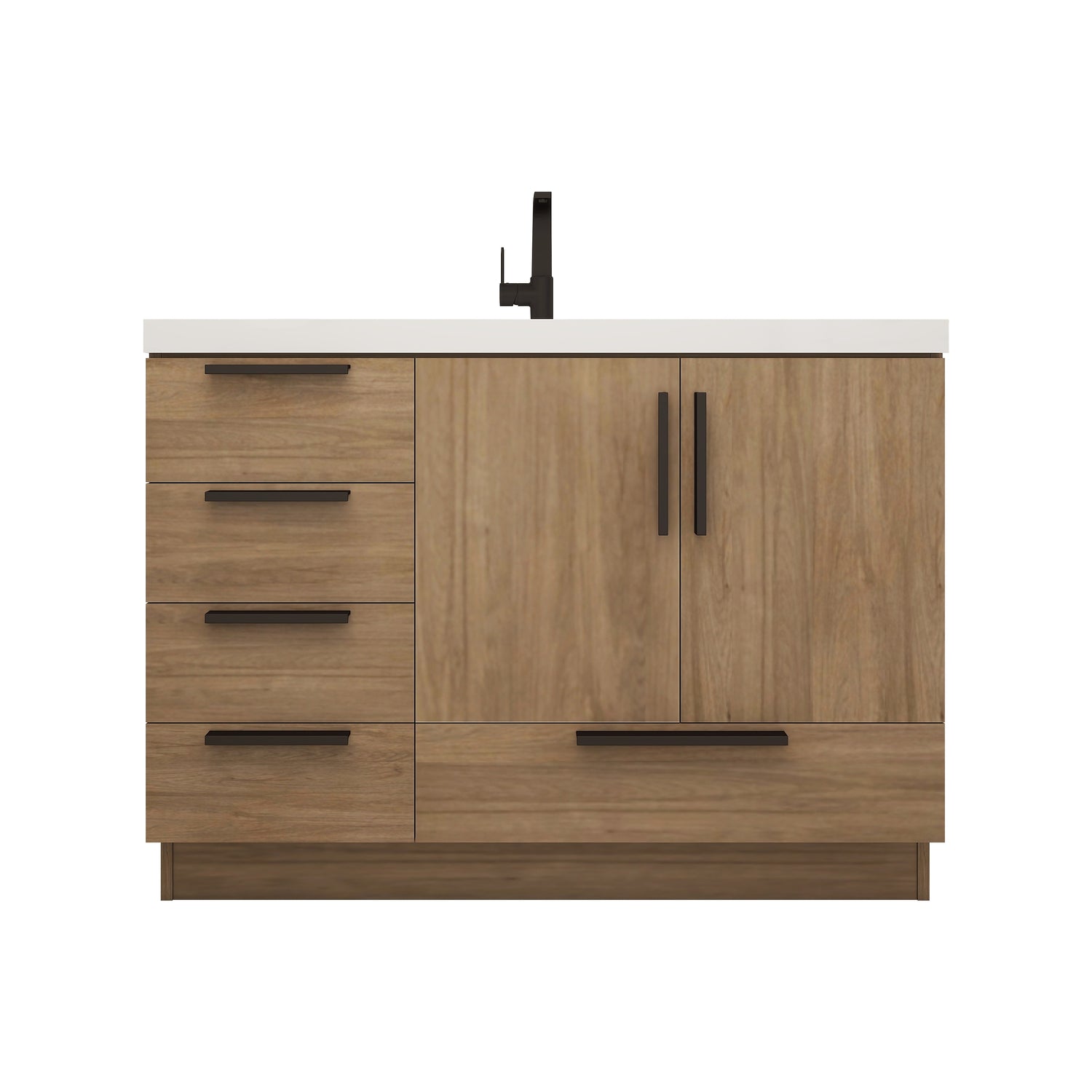 Carla 48 In. Freestanding Single Sink Bathroom Vanity with Acrylic Top