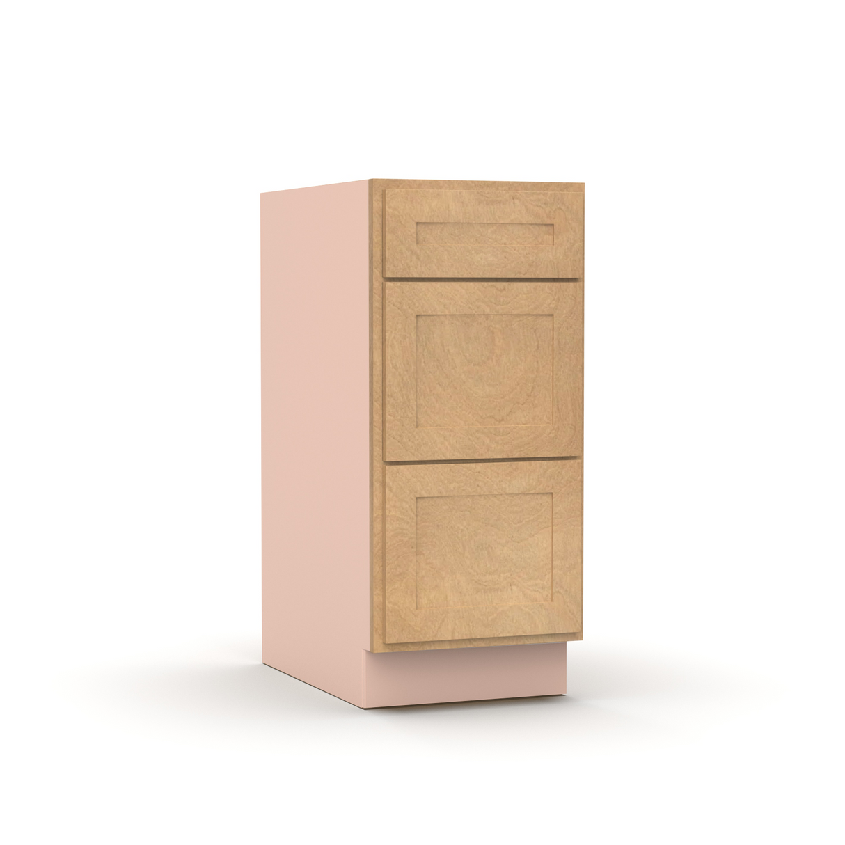 Liberty Shaker Karamel - 15 Inch Three Drawer Base Cabinet - 15" Width x 34.5" Height x 24" Depth