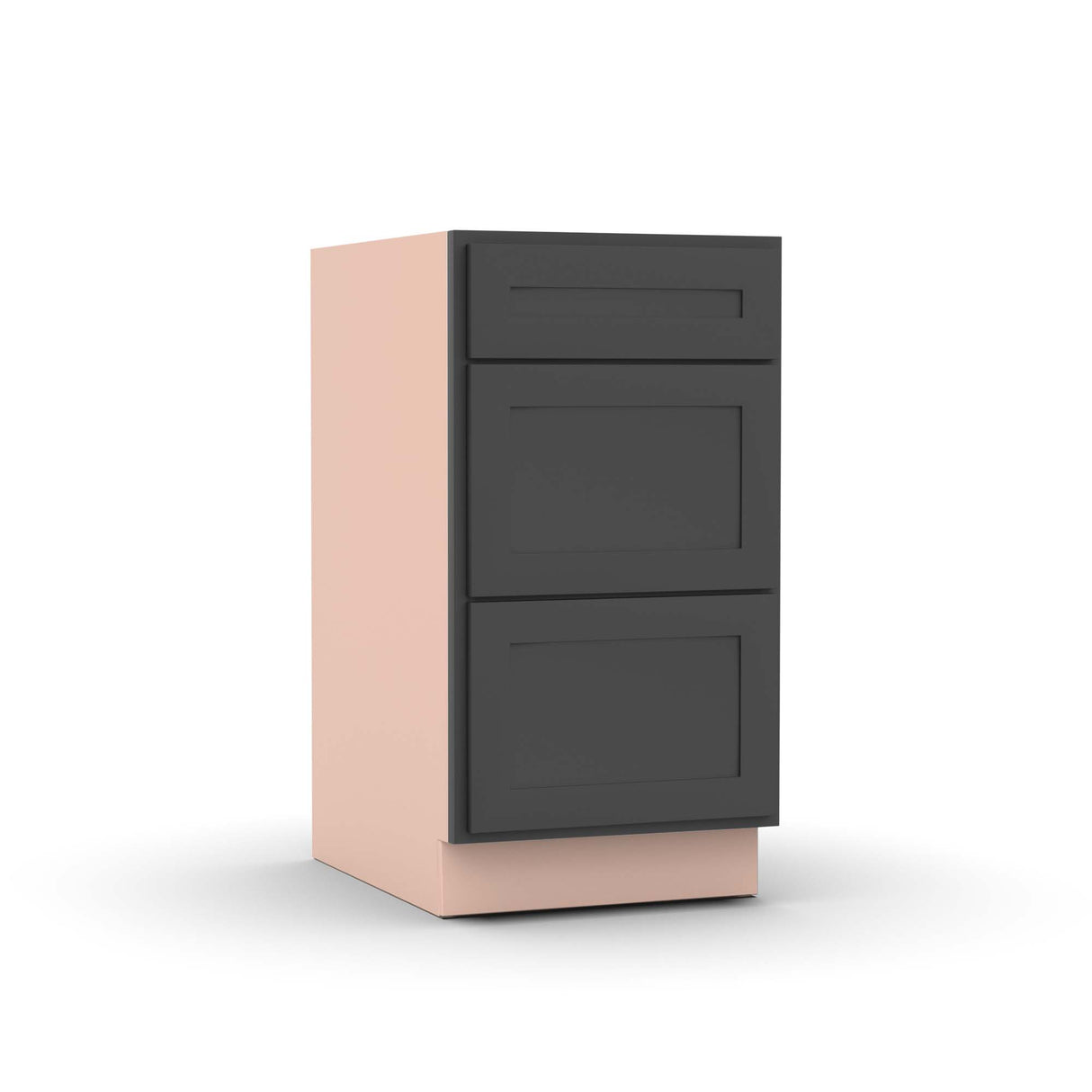 Liberty Shaker Grey - 18 Inch Three Drawer Base Cabinet - 18" Width x 34.5" Height x 24" Depth