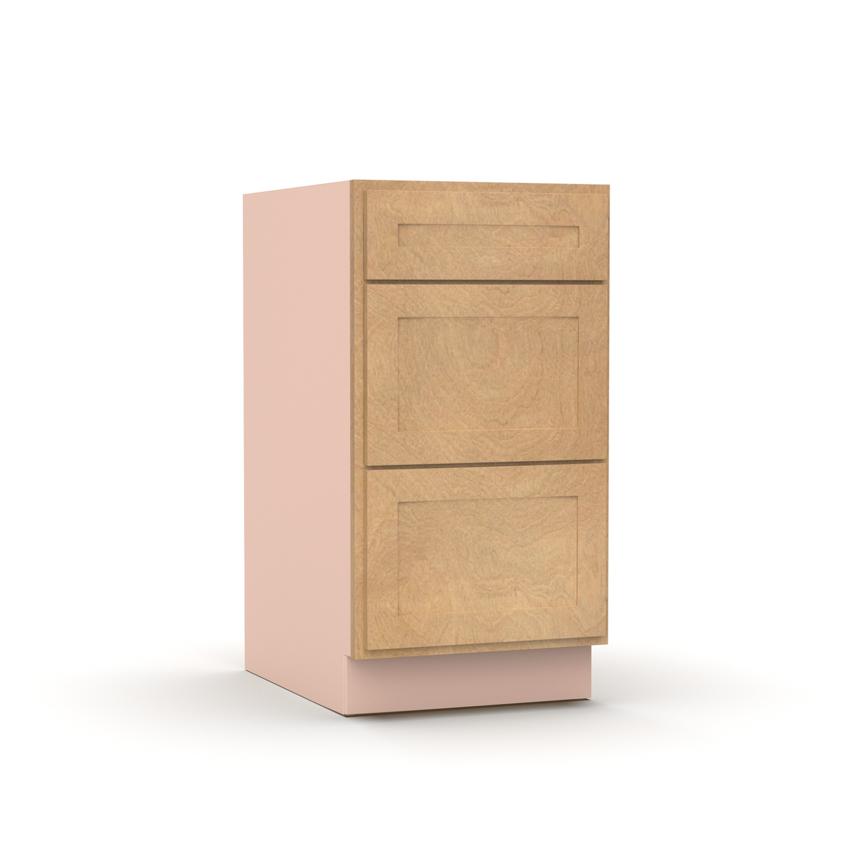 Liberty Shaker Karamel - 18 Inch Three Drawer Base Cabinet - 18" Width x 34.5" Height x 24" Depth