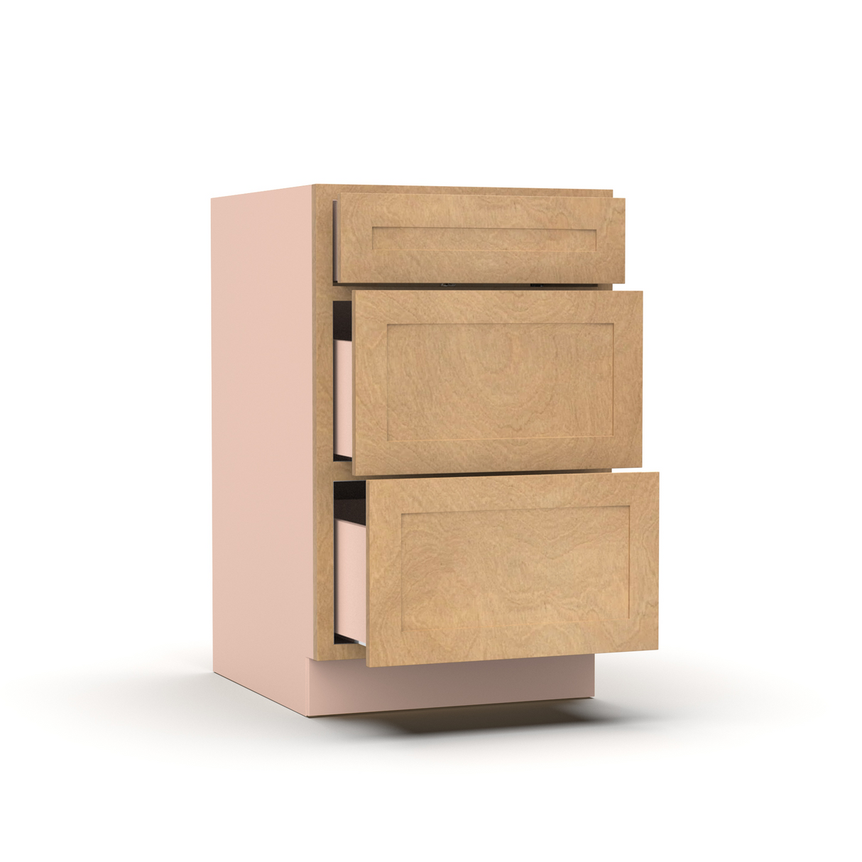 Liberty Shaker Karamel - 21 Inch Three Drawer Base Cabinet - 21" Width x 34.5" Height x 24" Depth