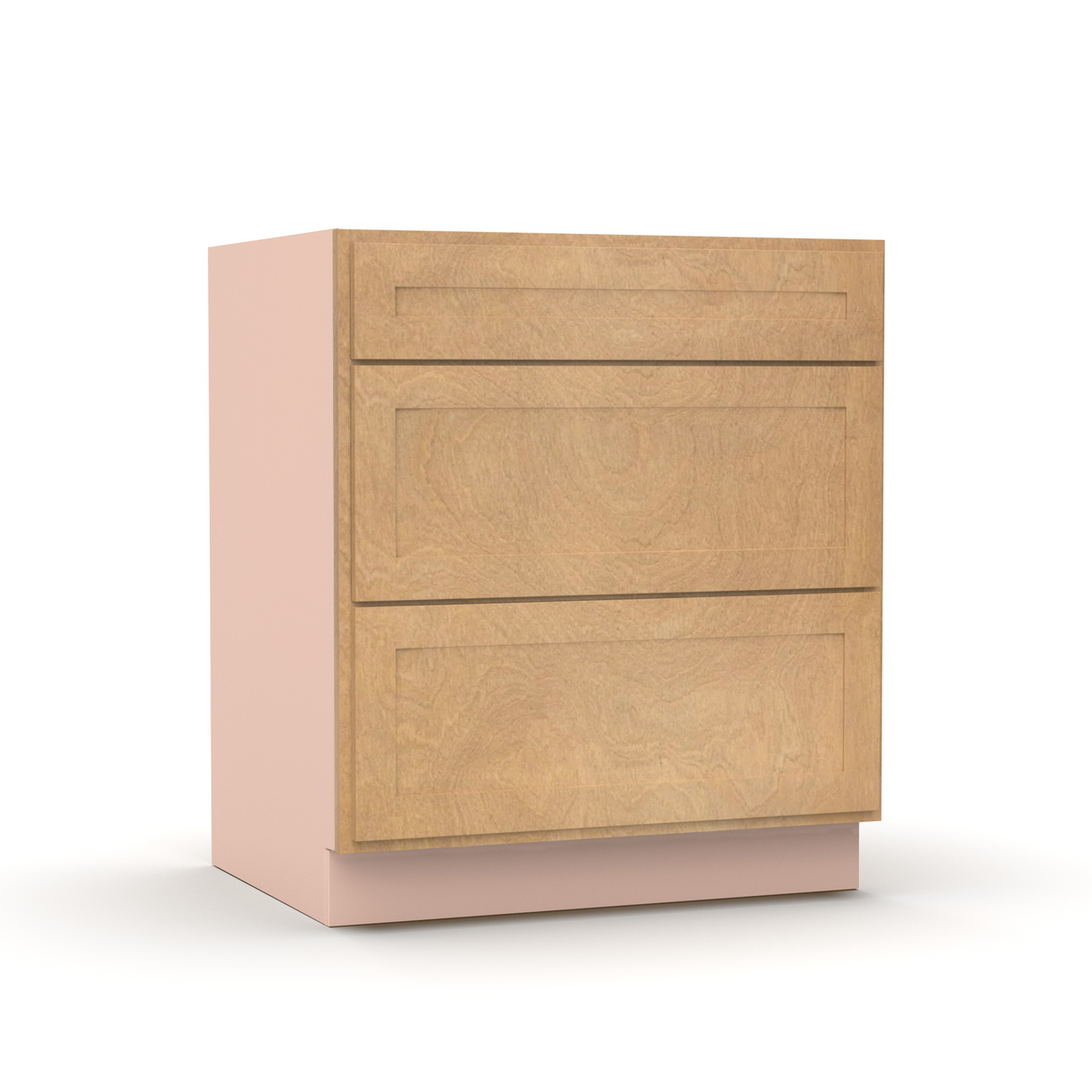 Liberty Shaker Karamel - 30 Inch Three Drawer Base Cabinet - 30" Width x 34.5" Height x 24" Depth