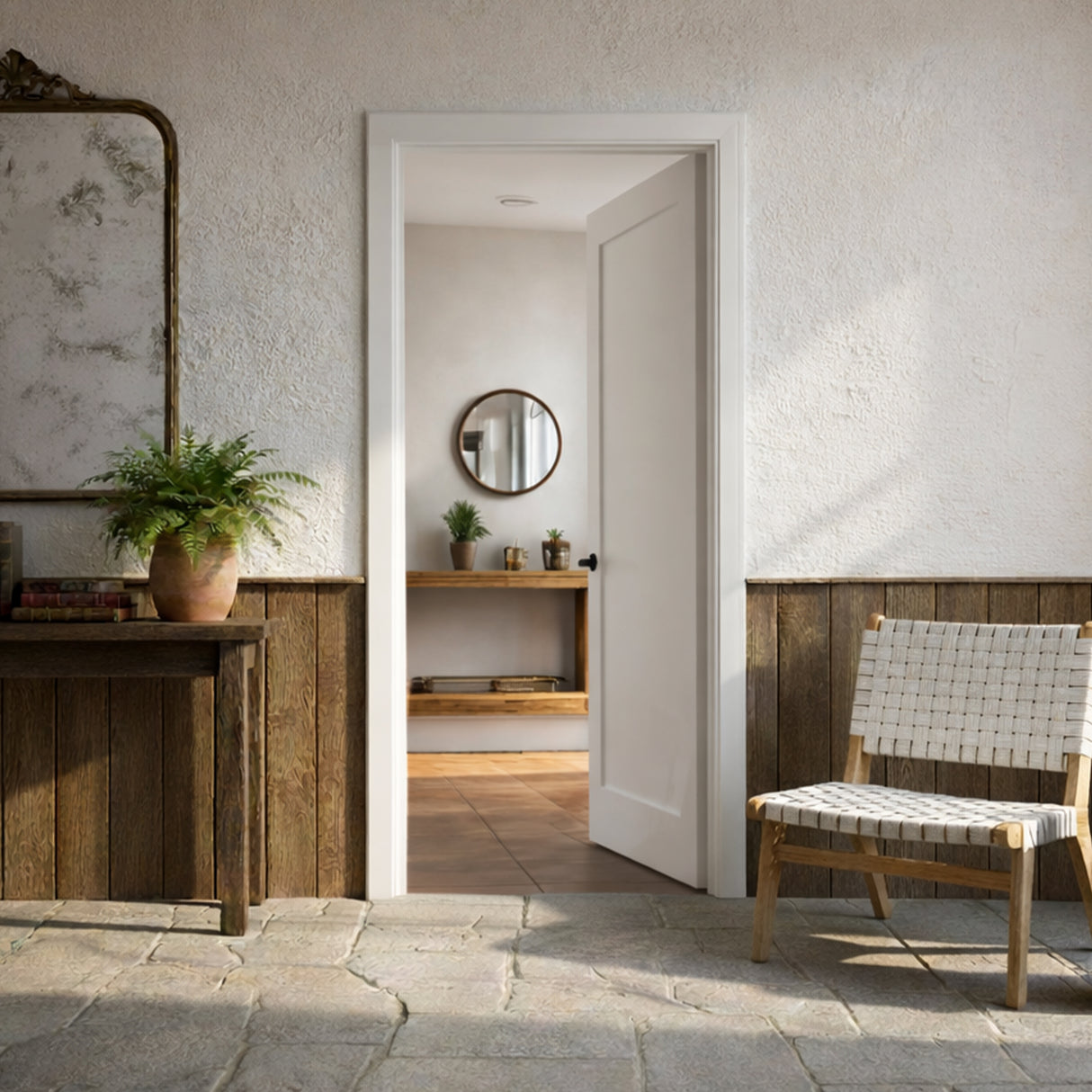 Ivanees 1-Panel Hollow Core Molded Shaker Door Slab - Madison 80 Inch Height