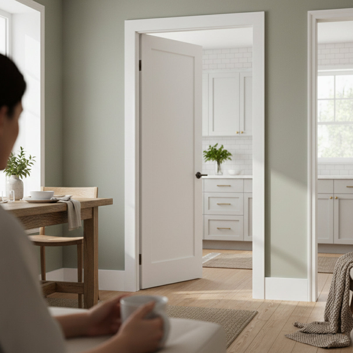 Ivanees 1-Panel Hollow Core Molded Shaker Door Slab - Madison 80 Inch Height
