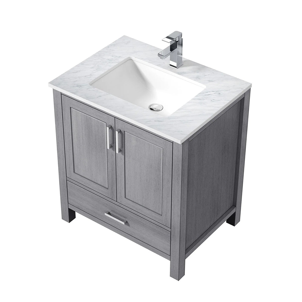 Jacques 84 in. Bathroom Freestanding Bathroom Vanity With Undermount Ceramic Sink, White Carrara Marble