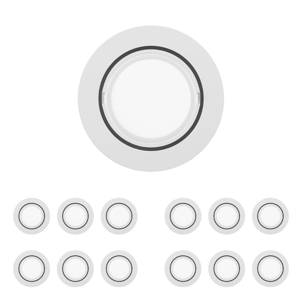 3Pc Hardwired Under Cabinet Puck Lighting Kit - 3x3.5 Watts - 420 Lumens - White Trim - BUILDMYPLACE