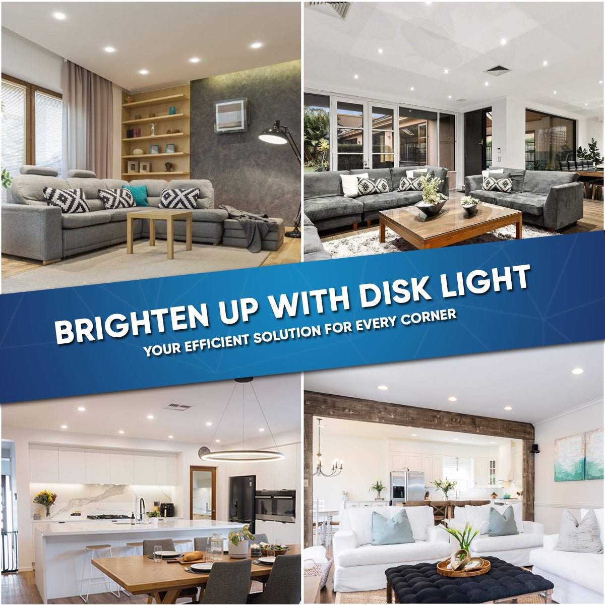 4 Inch Ultra Thin LED Downlights, 10W, Round, Surface Mount Disk Light, Dimming, ETL and Energy Star Listed, Recessed Downlights For Entrances, Living Rooms, Dens - BUILDMYPLACE