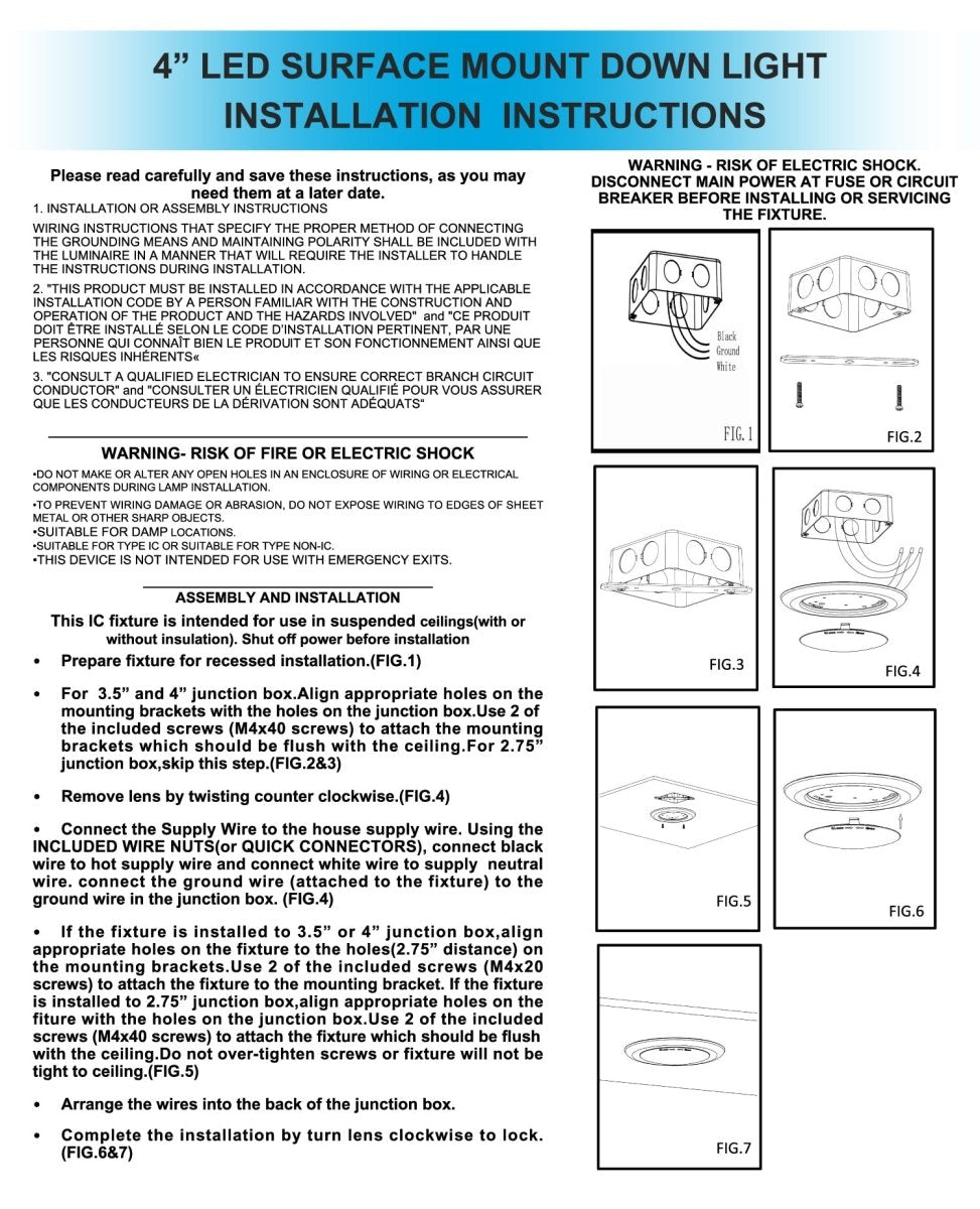 4 Inch Ultra Thin LED Downlights, 10W, Round, Surface Mount Disk Light, Dimming, ETL and Energy Star Listed, Recessed Downlights For Entrances, Living Rooms, Dens - BUILDMYPLACE