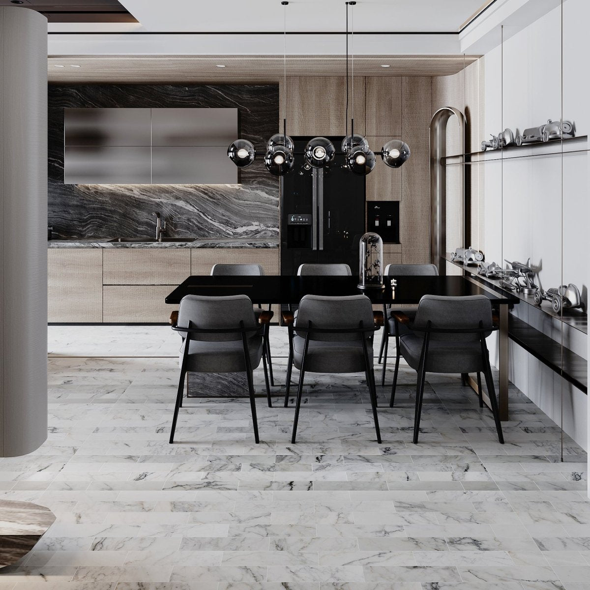 4 X 12 in. Statuario White Polished Marble Tile - BUILDMYPLACE