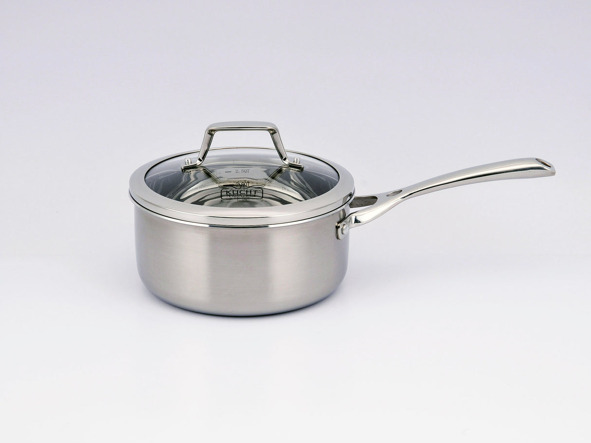 KUCHT Culinary Professional 3 Ply Stainless Steel 10 Piece Cookware Set