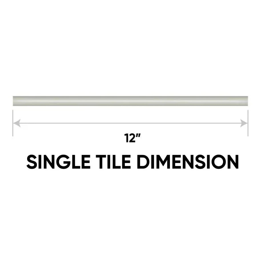 12 in. Soho Soft Sage Glossy Glazed Ceramic Quarter Round Trim