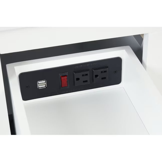 Allen-Roth Christy 42-In Carrara White Undermount Single Sink Bathroom Vanity With White Engineered Marble Top