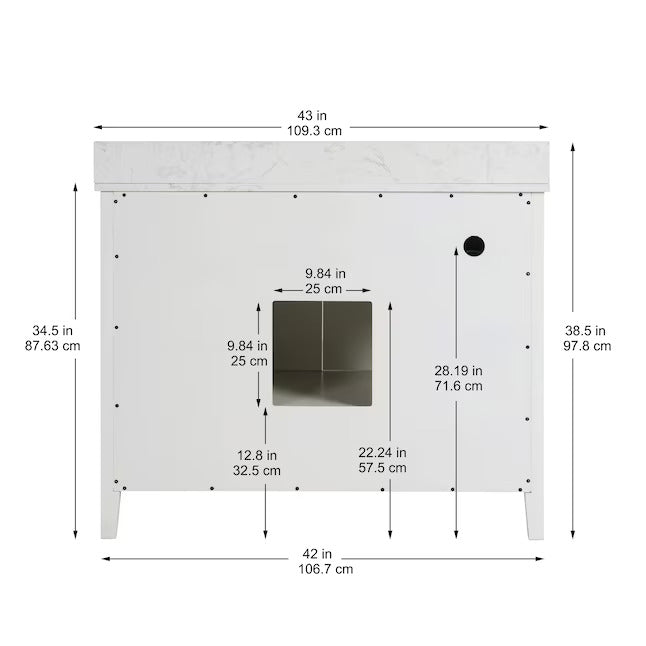 Allen-Roth Christy 42-In Carrara White Undermount Single Sink Bathroom Vanity With White Engineered Marble Top
