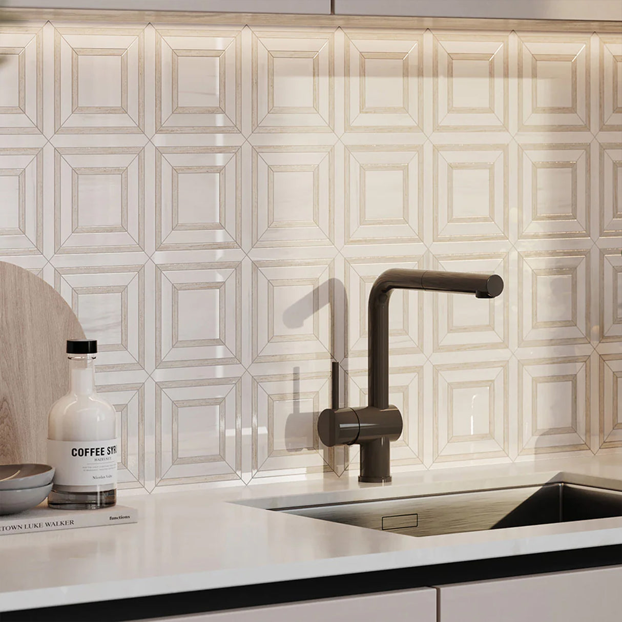 Piazza Mayfair Zebrino Polished Glazed Porcelain Mosaic