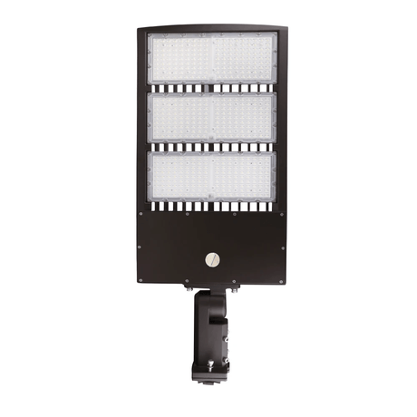 450W LED Pole Light with Dusk to Dawn Photocell, 5700K, High Voltage AC277 - 480V, Universal Mount Bronze, With 20KV Surge Protector, IP65 Waterproof, LED Parking Lot Lights - Outdoor Commercial Area Street Lighting, Gen14 - BUILDMYPLACE