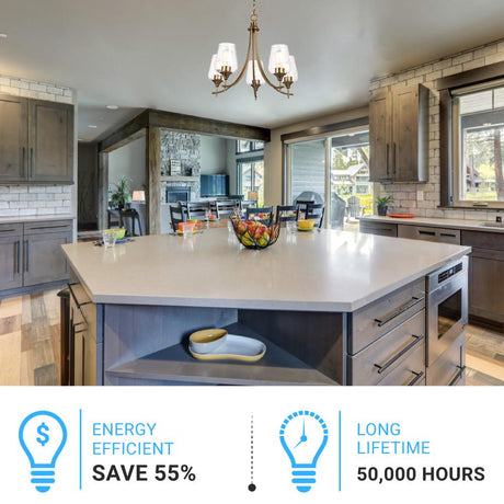 5 - Lights Chandelier Light - Brass Gold Finish with Clear Glass Shades, E26 Socket, UL Listed for Damp Location, 3 Years Warranty - BUILDMYPLACE